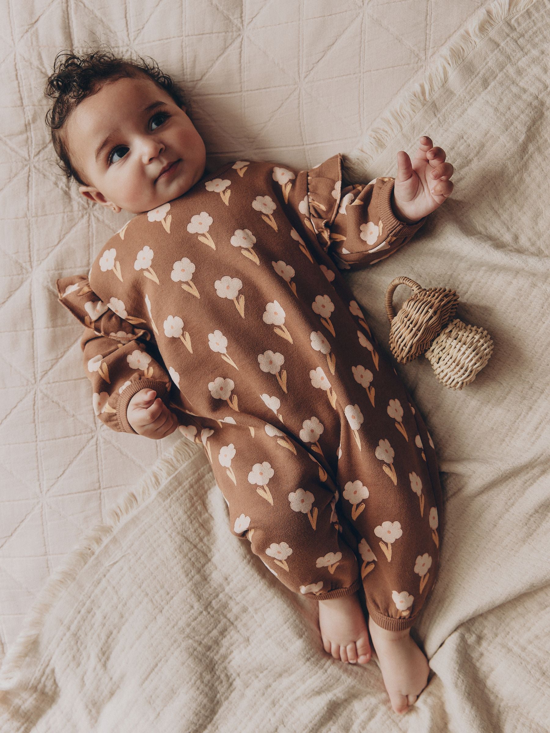 Chocolate Brown Sweat Baby Romper (0mths-2yrs) image 1
