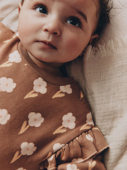Chocolate Brown Sweat Baby Romper (0mths-2yrs) image 3