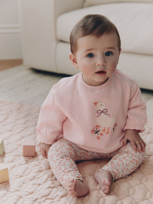Pink Duck Sweat Top and Leggings Set (0mths-2yrs) image 1
