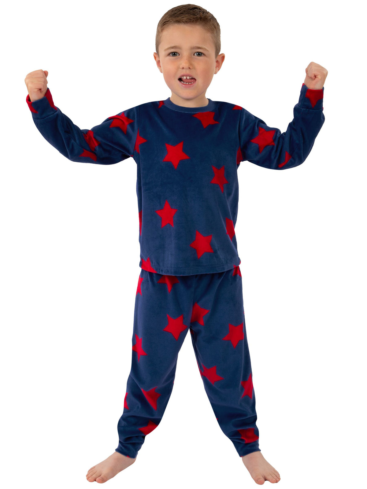 Harry Bear Blue Stars Long Sleeve Fleece Pyjamas - image 3
