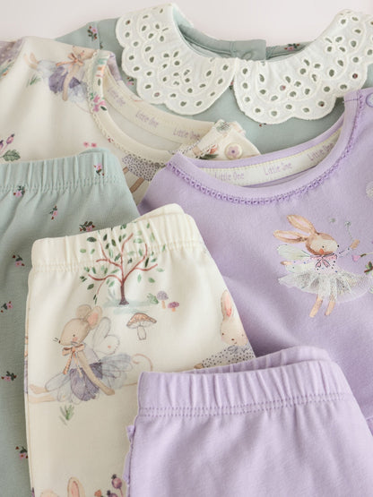 Purple Fairy Mouse Long Sleeve T-Shirt And Leggings Baby 6 Piece Set (0mths-2yrs) - image 11