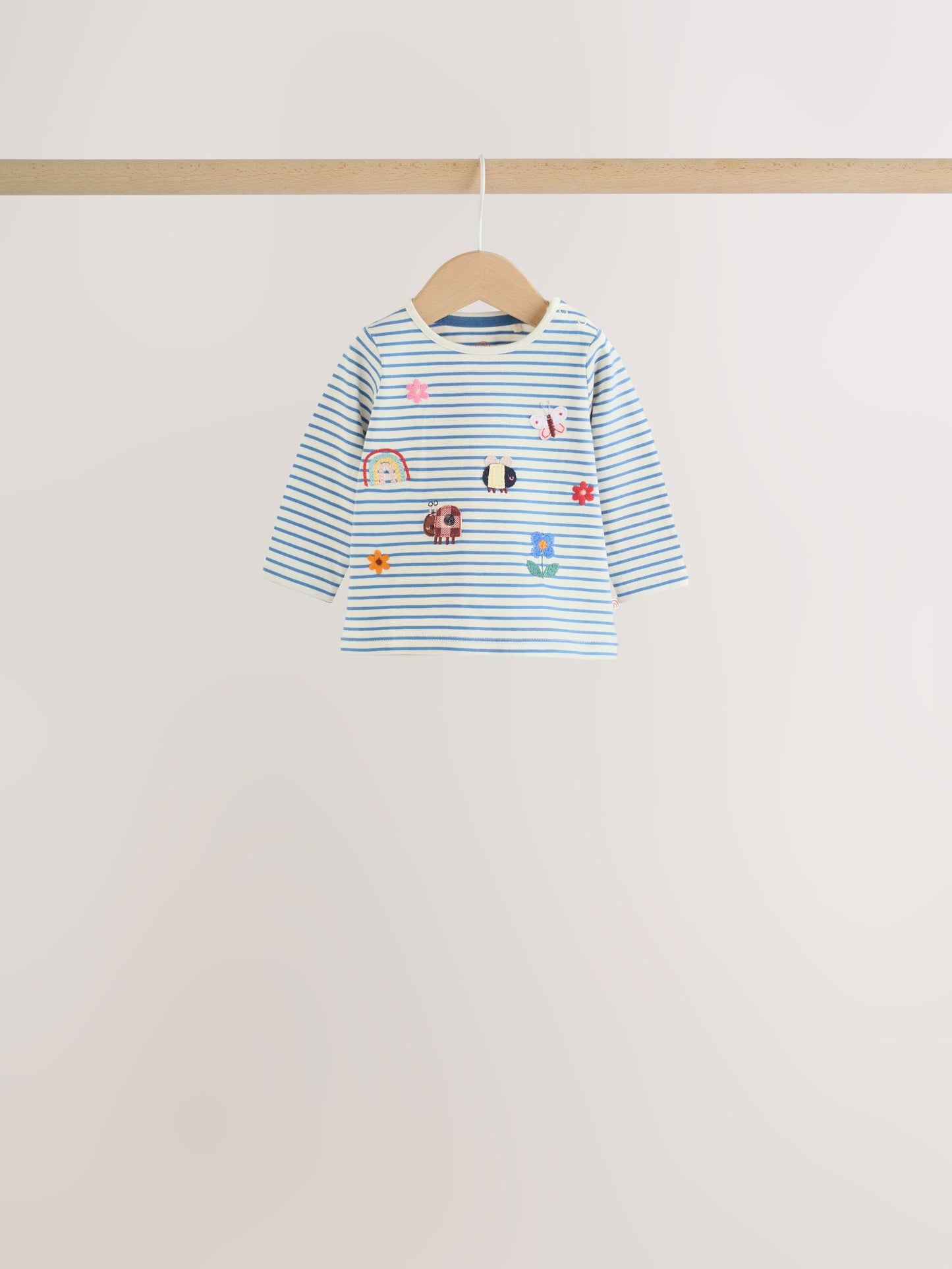 Navy Stripe Long Sleeve T-Shirt And Leggings Baby 6 Piece Set (0mths-2yrs) image 2