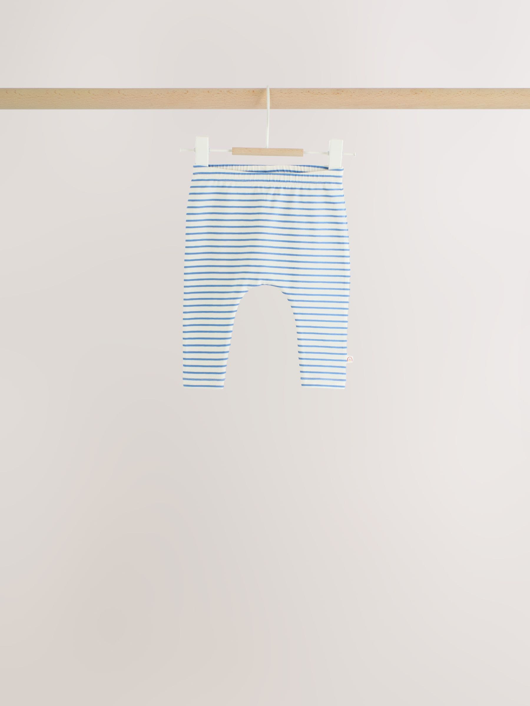 Navy Stripe Long Sleeve T-Shirt And Leggings Baby 6 Piece Set (0mths-2yrs) image 3