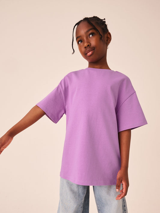 Dsiney Kidz - Lilac Purple Oversized Heavyweight T-Shirt (3-16yrs) image 1