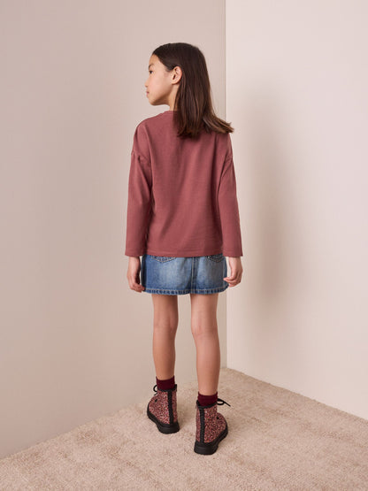 Dsiney Kidz - Brown Spot Long Sleeve Sequin Heart Top (3-16yrs) image 3