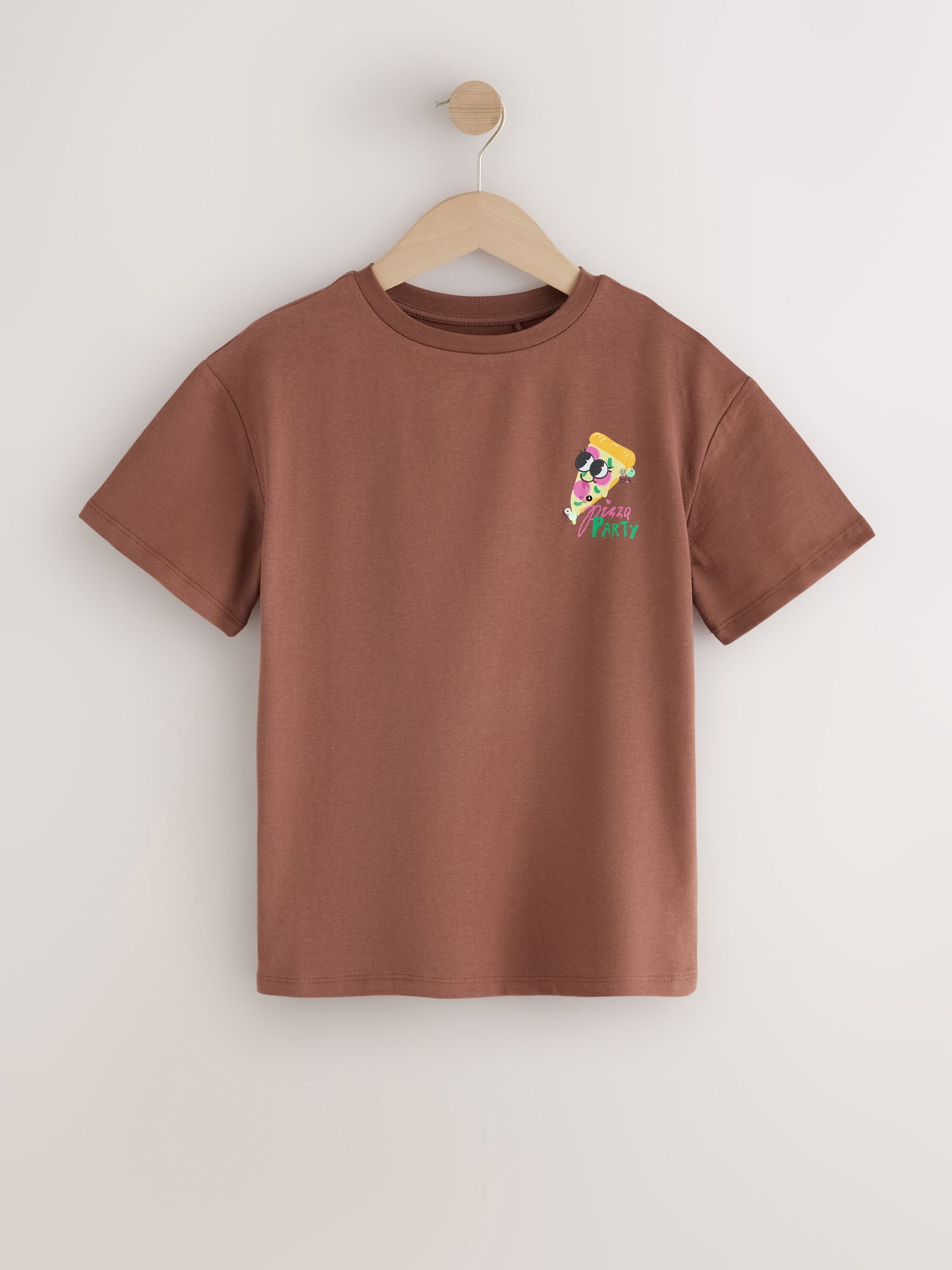 Dsiney Kidz - Brown Pizza Oversized Sequin Graphic T-Shirt (3-16yrs) image 5