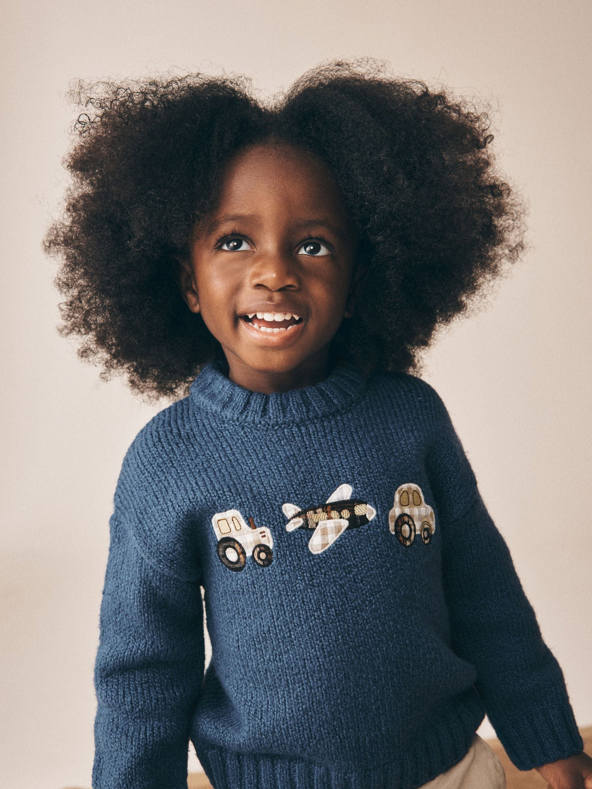 Dsiney Kidz - Navy Blue Transport Character Knitted Crew Neck Jumper (3mths-7yrs) image 4