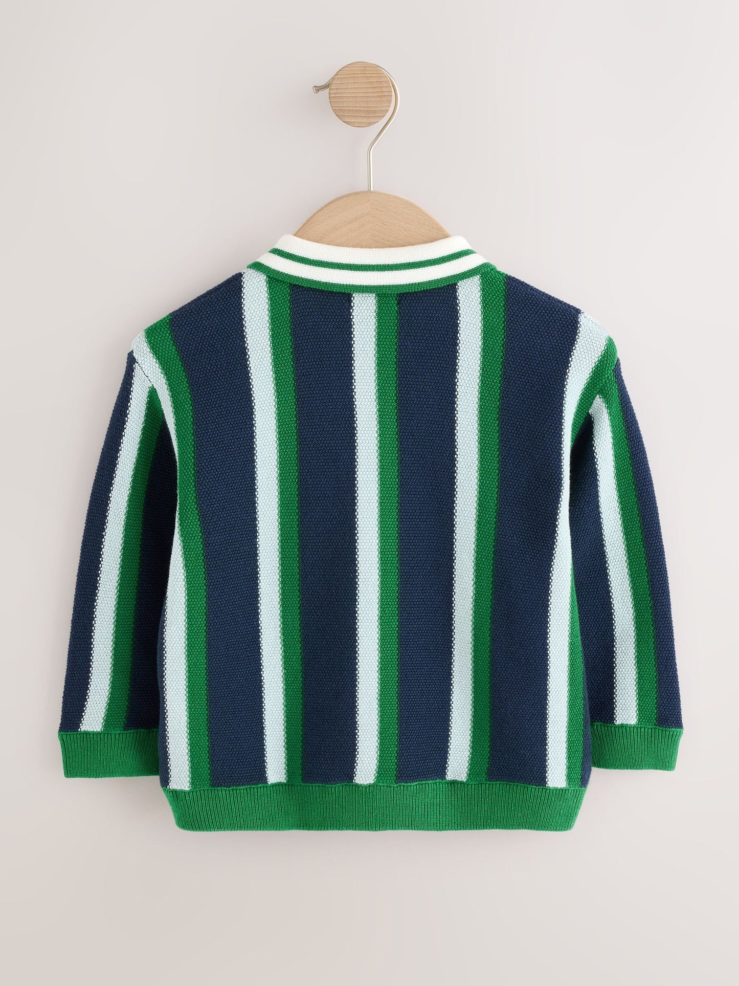 Dsiney Kidz - Green/Navy Stripe Knitted Polo Shirt (3mths-7yrs) image 5