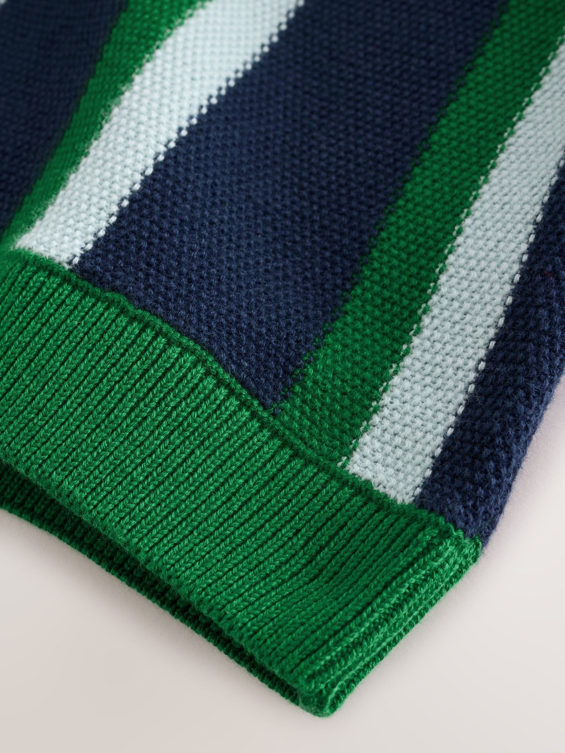 Dsiney Kidz - Green/Navy Stripe Knitted Polo Shirt (3mths-7yrs) image 7