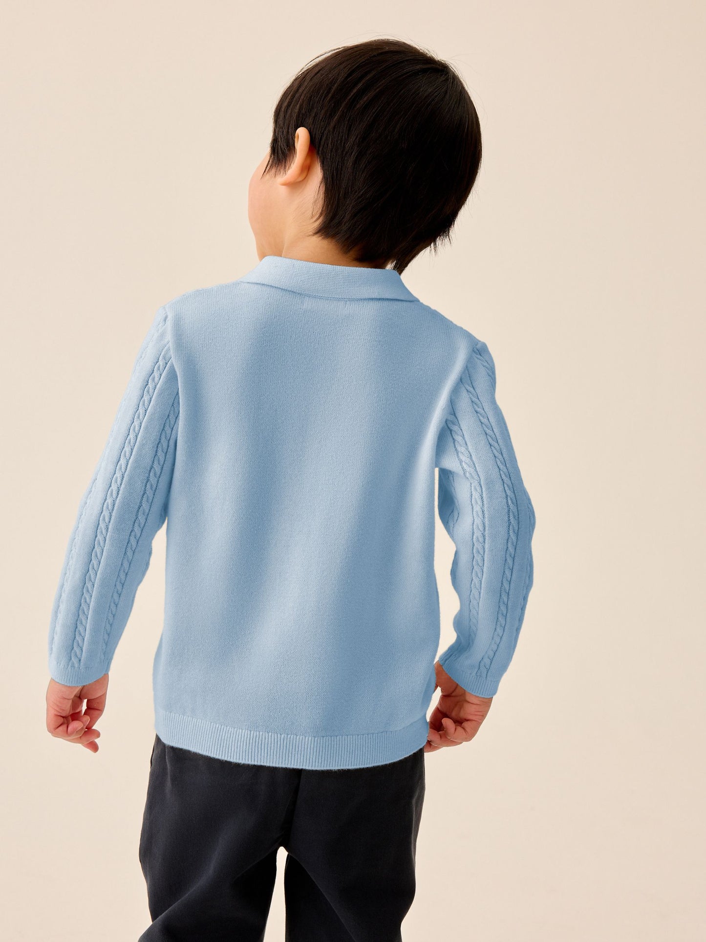 Dsiney Kidz - Blue Cable Knit Polo Shirt (3mths-7yrs) image 3