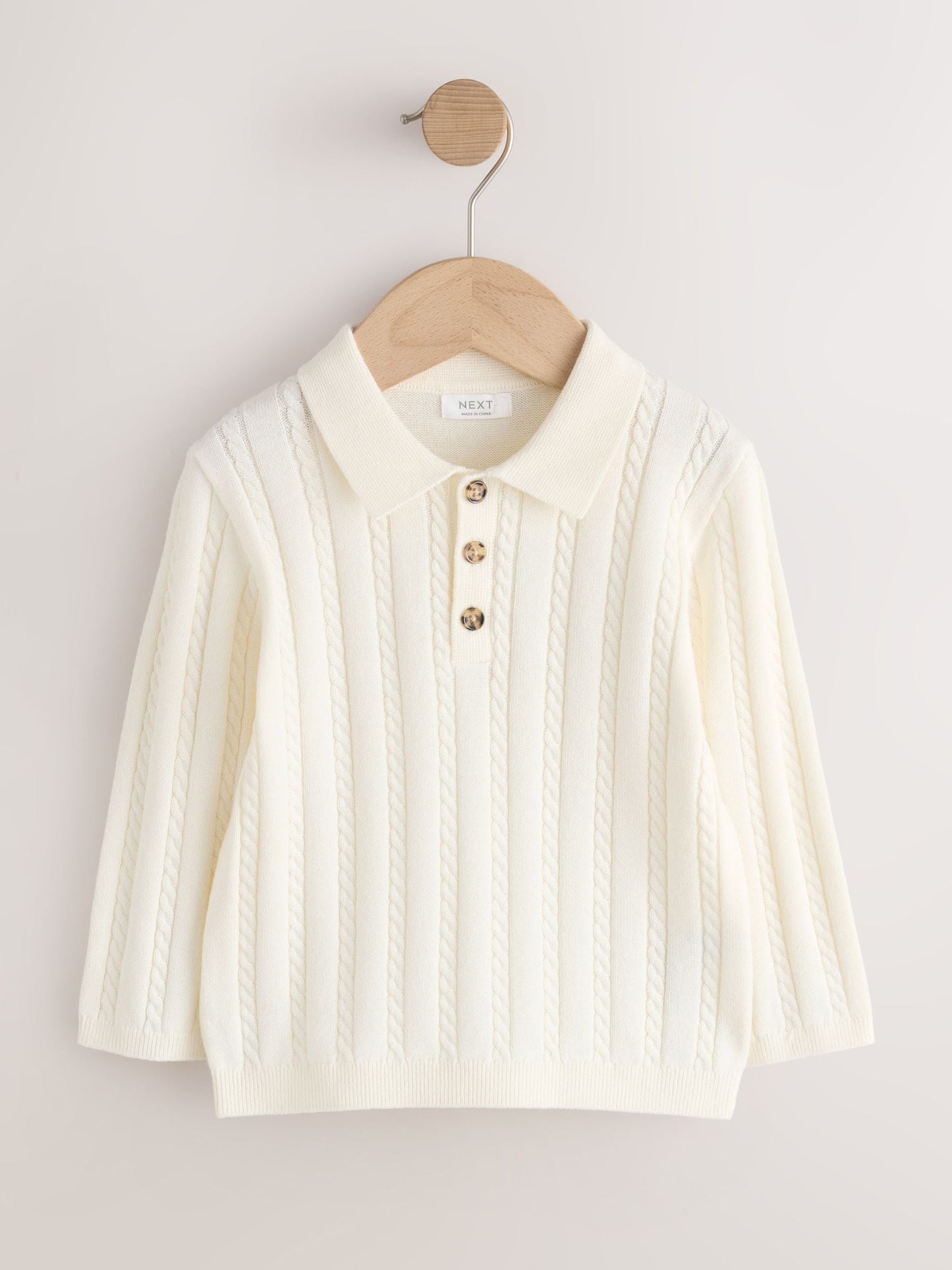 Dsiney Kidz - Ecru Cable Knit Polo Shirt (3mths-7yrs) image 6
