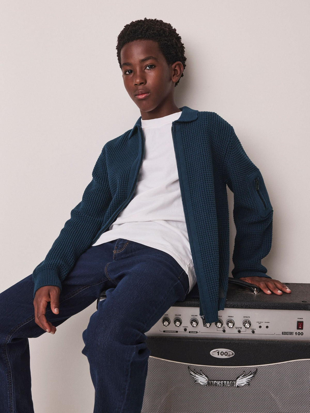 Indigo Blue Utility Zip Up Cardigan (3-16yrs) - image 1