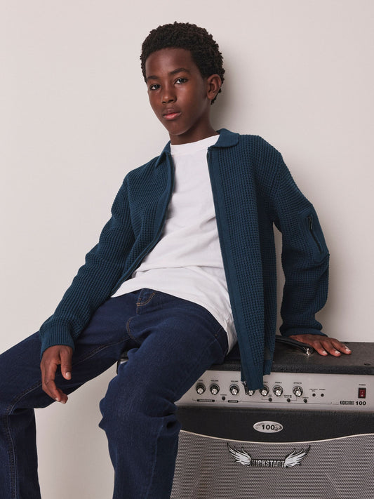 Indigo Blue Utility Zip Up Cardigan (3-16yrs) - image 1