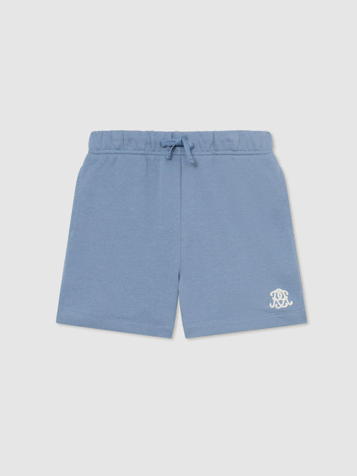 Reiss Airforce Blue Levin 3-9 yrs Monogram Embroidered Cotton Shorts image 1