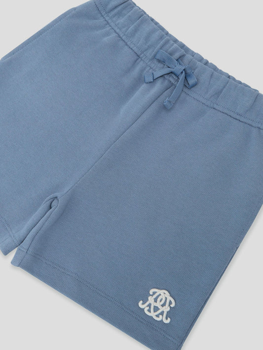 Reiss Airforce Blue Levin 13-14 yrs Monogram Embroidered Cotton Shorts image 1