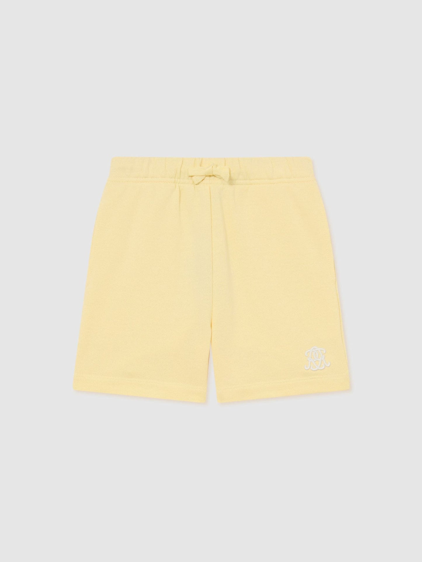 Reiss Yellow Levin 9-13 yrs Monogram Embroidered Cotton Shorts image 2