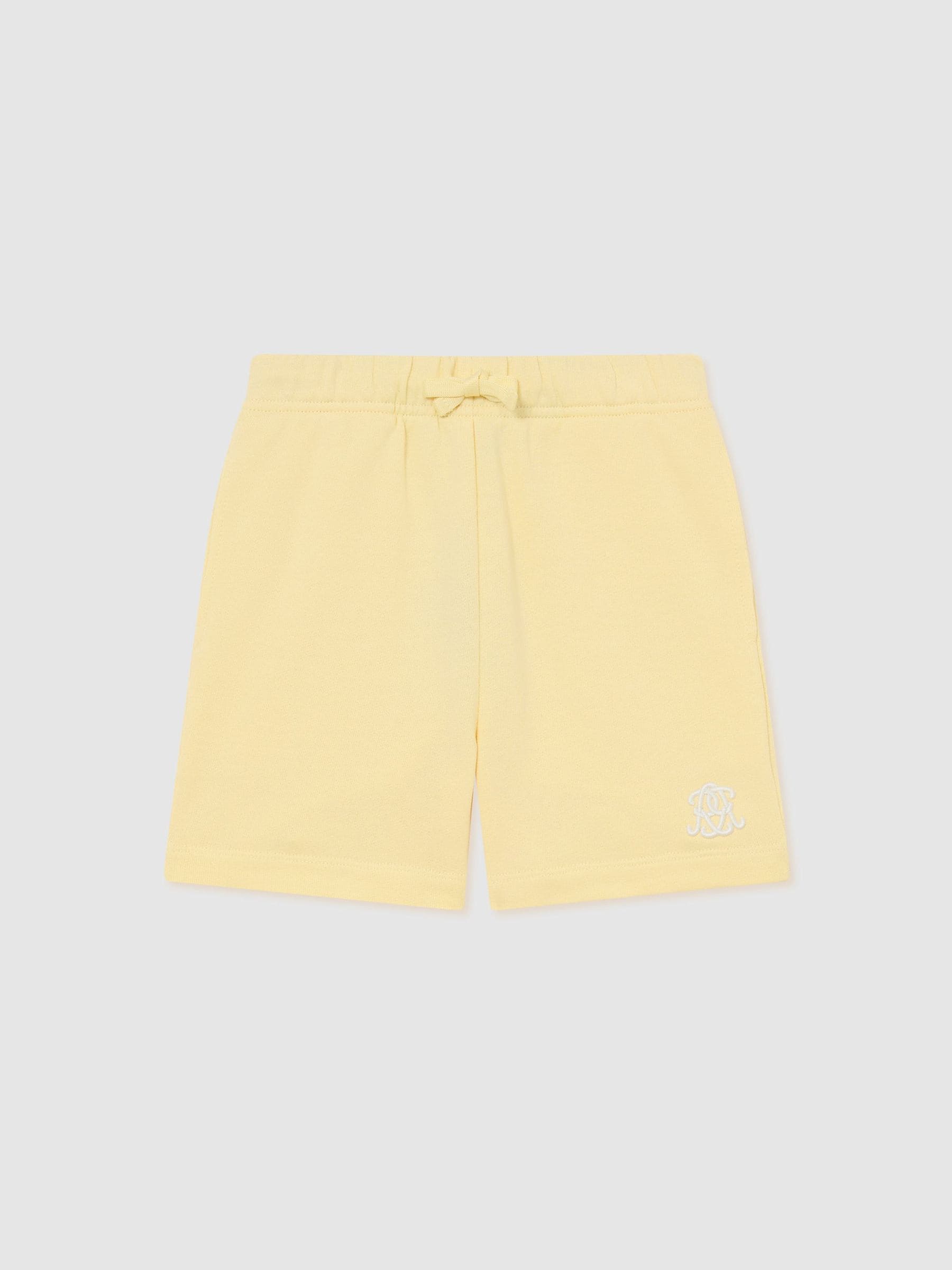 Reiss Yellow Levin 9-13 yrs Monogram Embroidered Cotton Shorts image 2