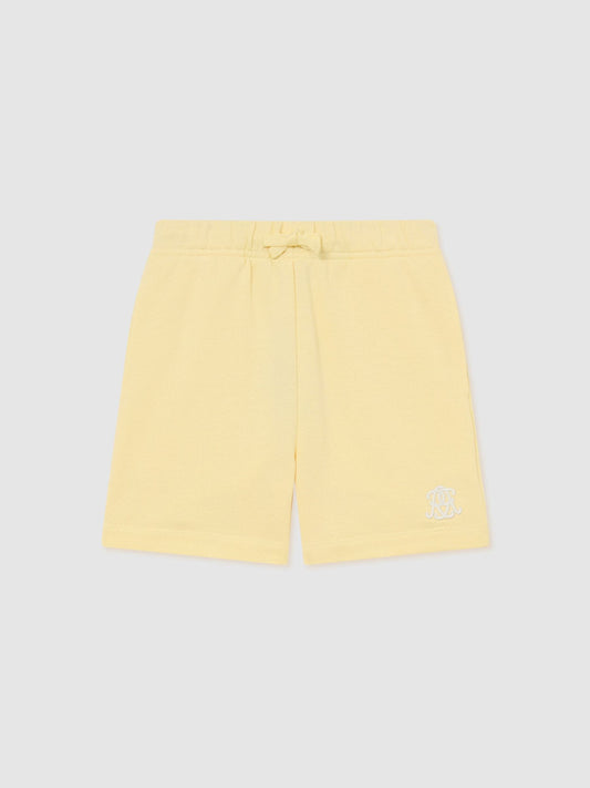 Reiss Yellow Levin 9-13 yrs Monogram Embroidered Cotton Shorts image 2