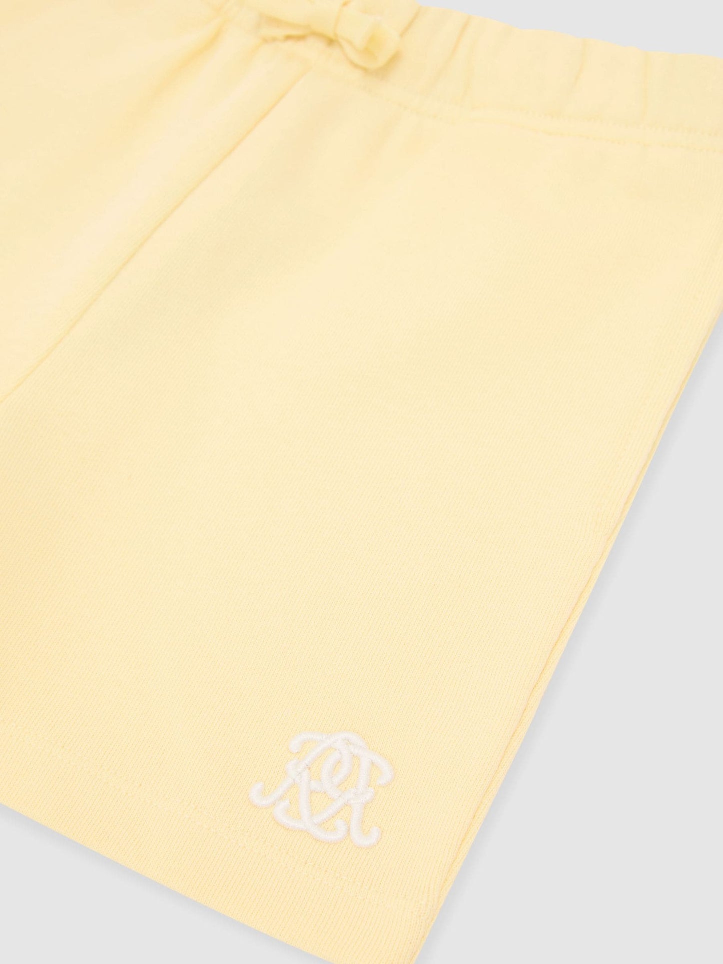 Reiss Yellow Levin 13-14 yrs Monogram Embroidered Cotton Shorts image 1