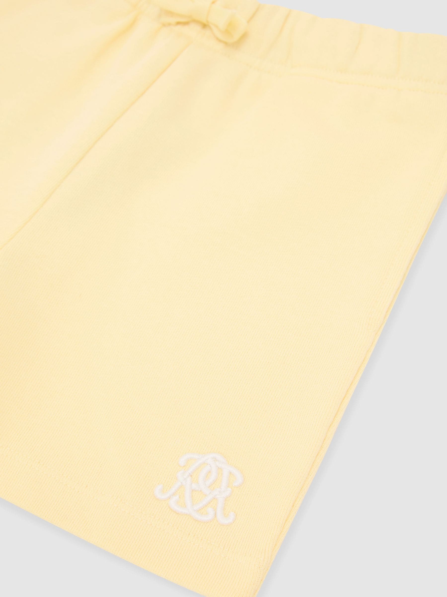 Reiss Yellow Levin 13-14 yrs Monogram Embroidered Cotton Shorts image 1