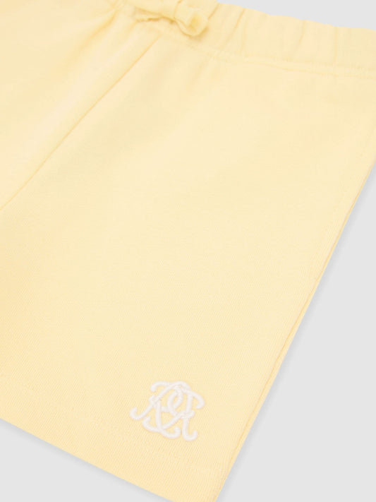 Reiss Yellow Levin 13-14 yrs Monogram Embroidered Cotton Shorts image 1