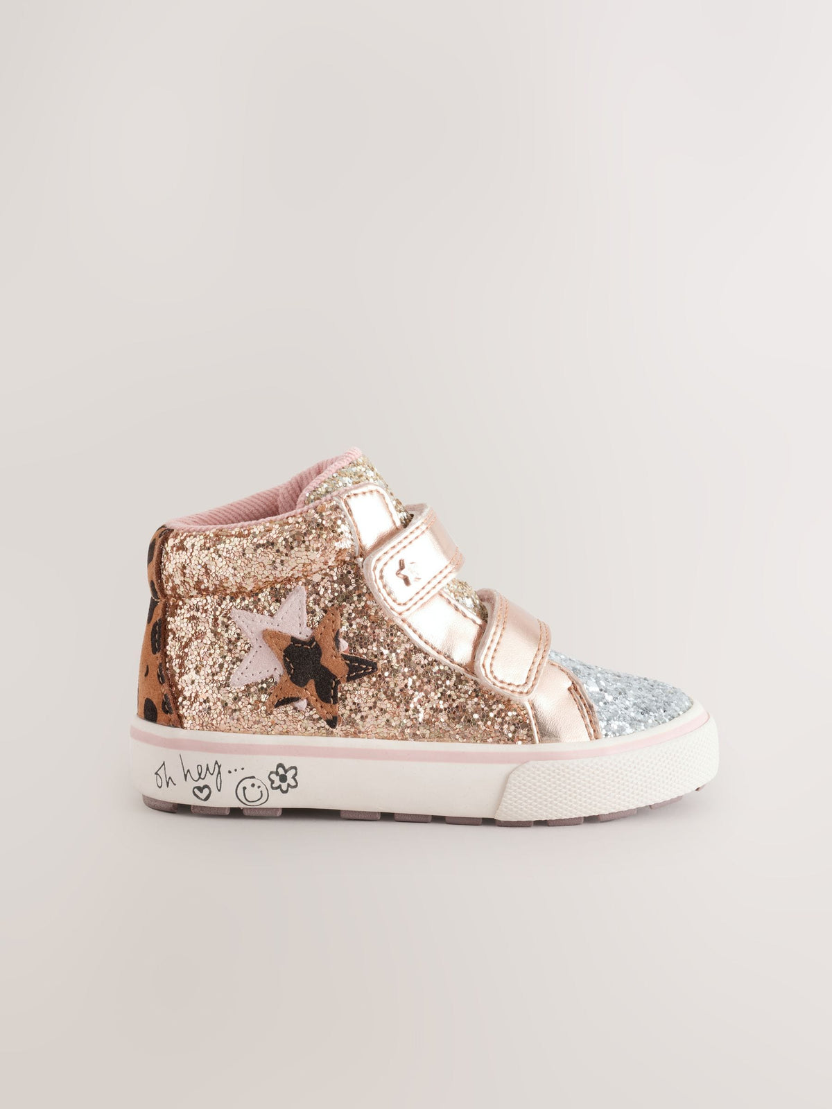 Dsiney Kidz - Gold Glitter Standard Fit (F) Touch Fastening High Top Trainers image 2