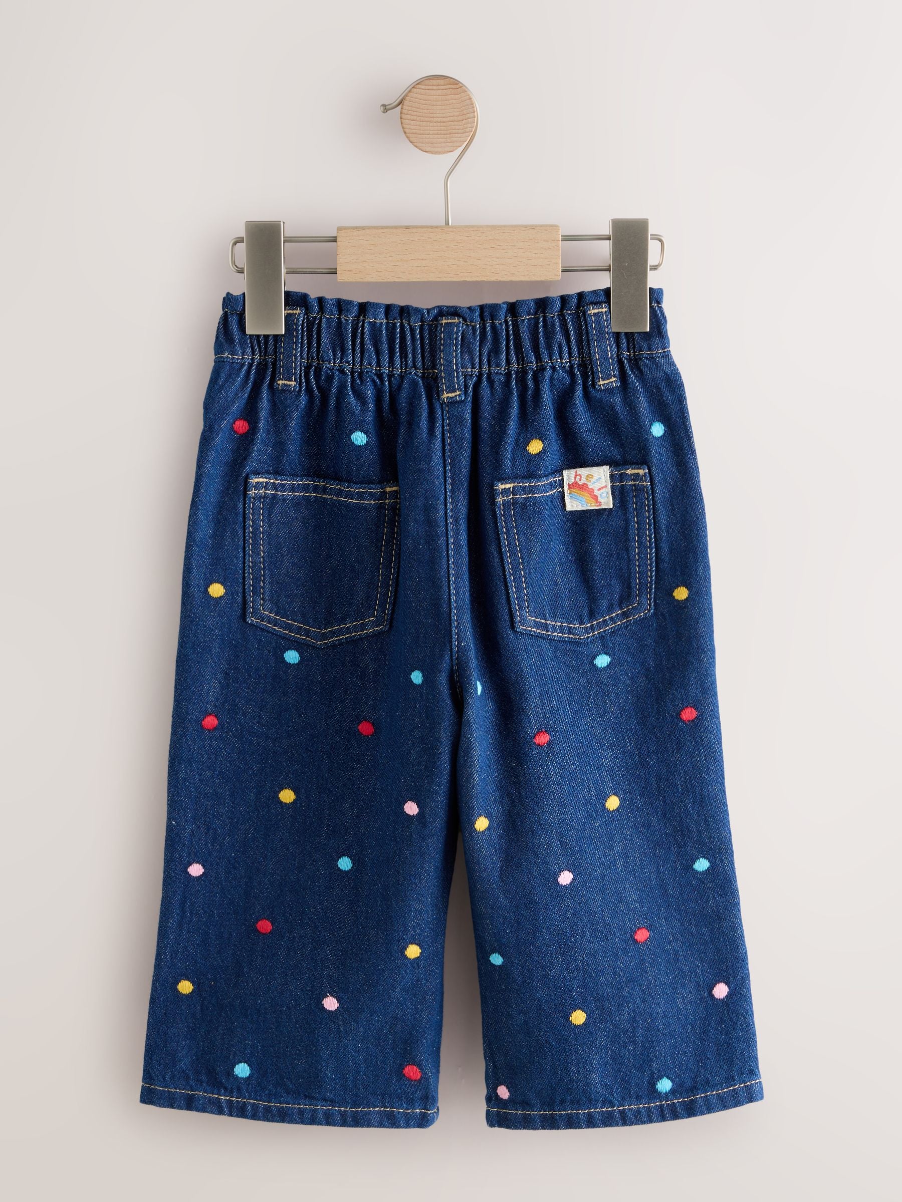 Dsiney Kidz - Embroidered Rainbow Spot Wide Leg Jeans (3mths-7yrs) image 5