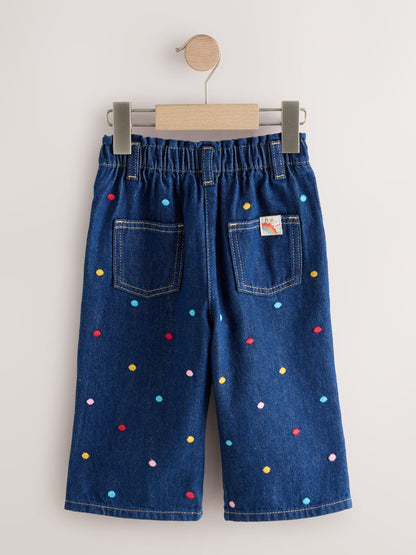 Dsiney Kidz - Embroidered Rainbow Spot Wide Leg Jeans (3mths-7yrs) image 5