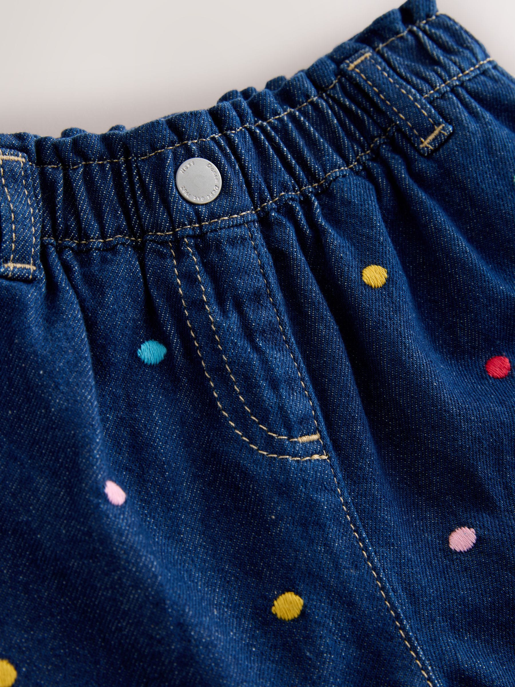 Dsiney Kidz - Embroidered Rainbow Spot Wide Leg Jeans (3mths-7yrs) image 6