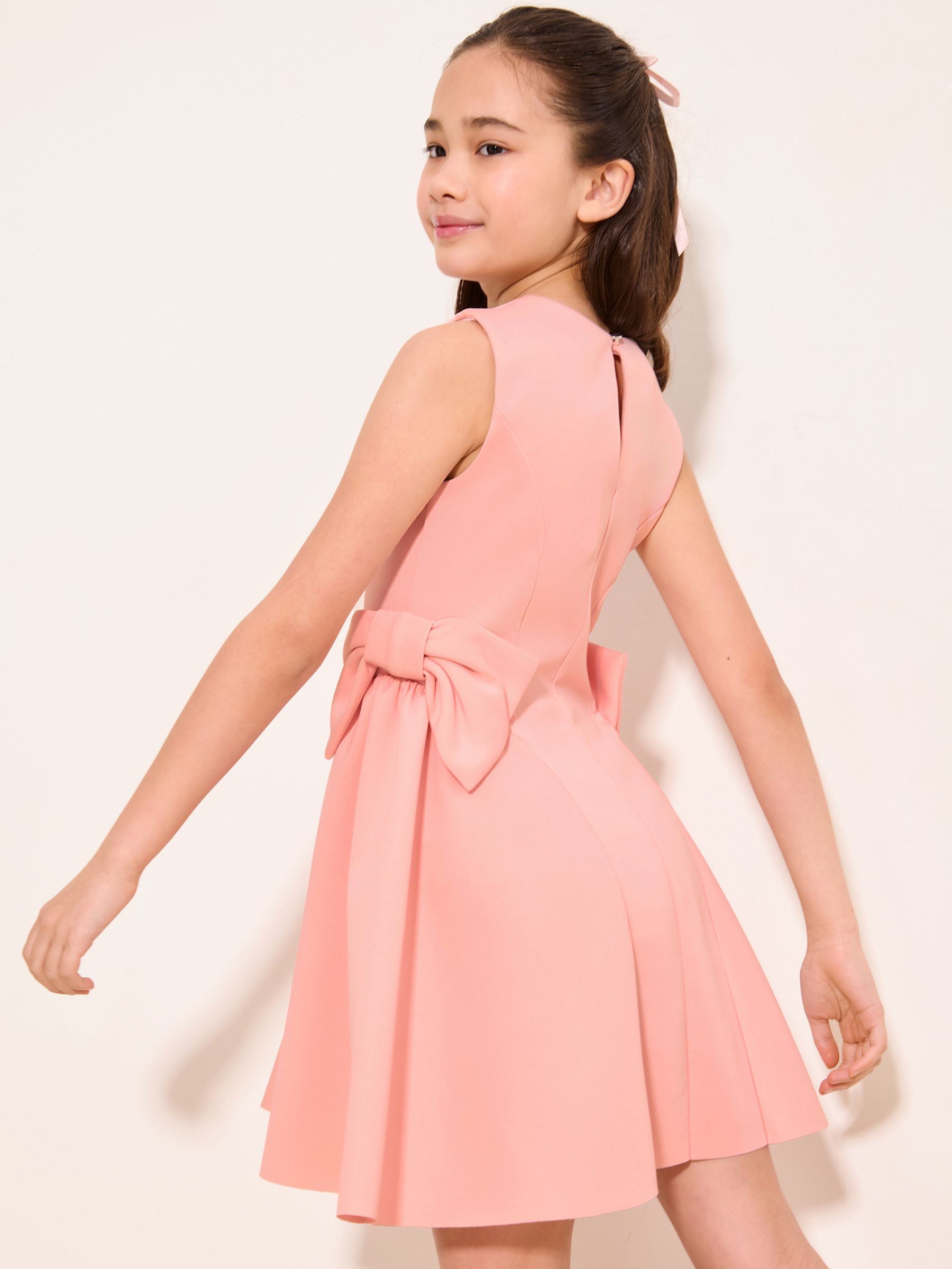 Lipsy Pink Scuba Bow Mini Dress (5-16yrs) image 5
