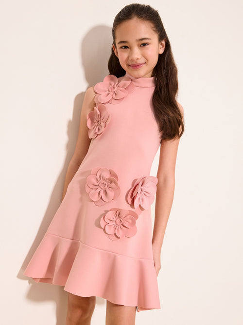 Dsiney Kidz - Lipsy Pink Scuba Corsage Dress (5-16yrs) image 1