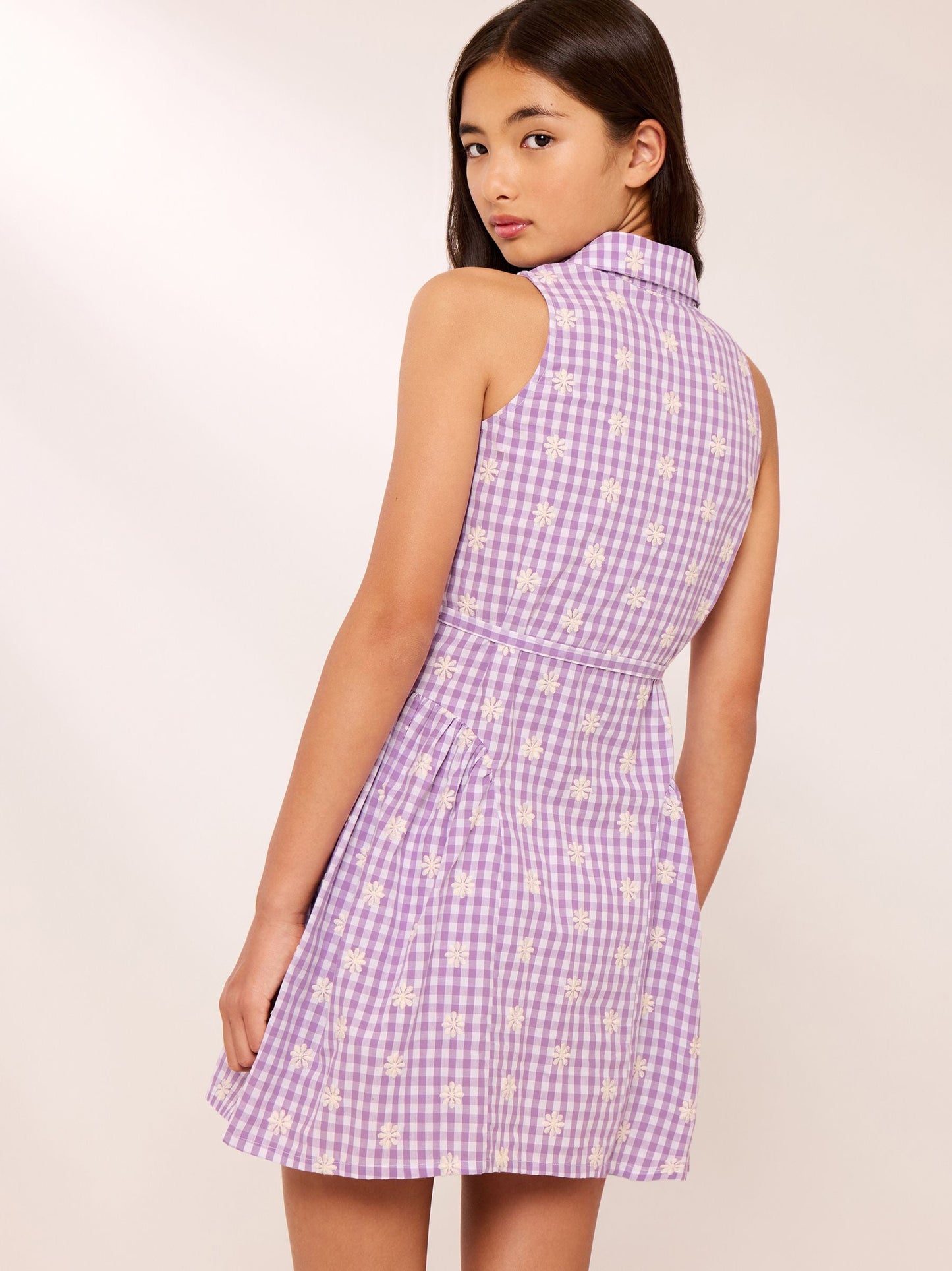 Dsiney Kidz - Lipsy Purple Gingham Shirt Dress (5-16yrs) image 4