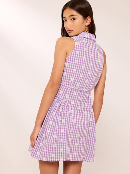 Dsiney Kidz - Lipsy Purple Gingham Shirt Dress (5-16yrs) image 4