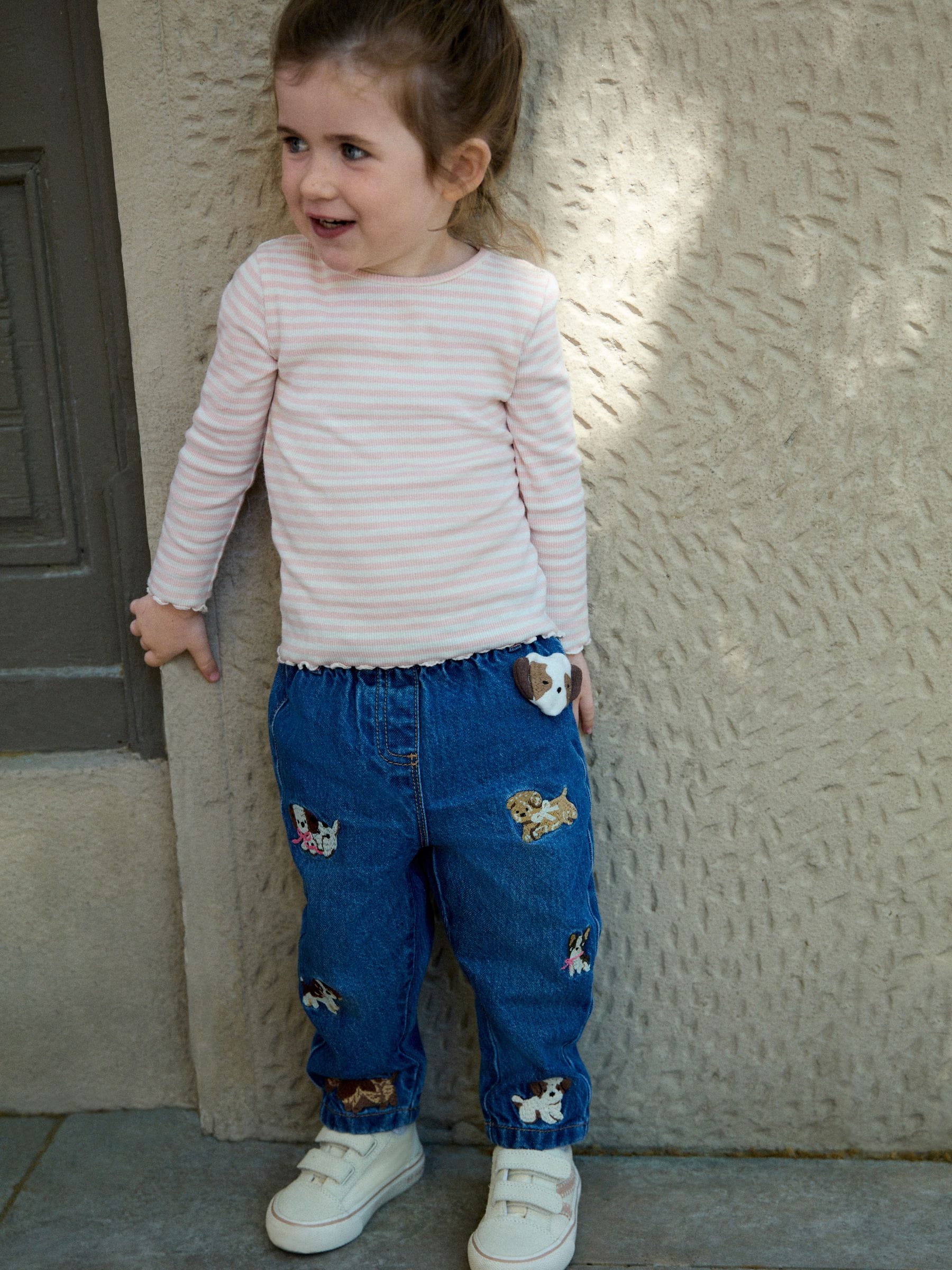 Dsiney Kidz - Dog Embroidered Mom Jeans (3mths-7yrs) image 2