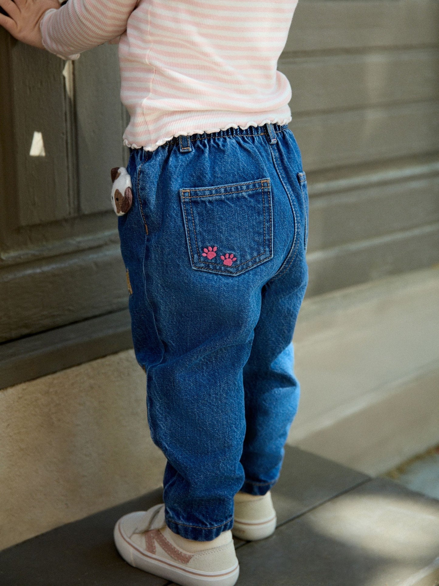 Dsiney Kidz - Dog Embroidered Mom Jeans (3mths-7yrs) image 3