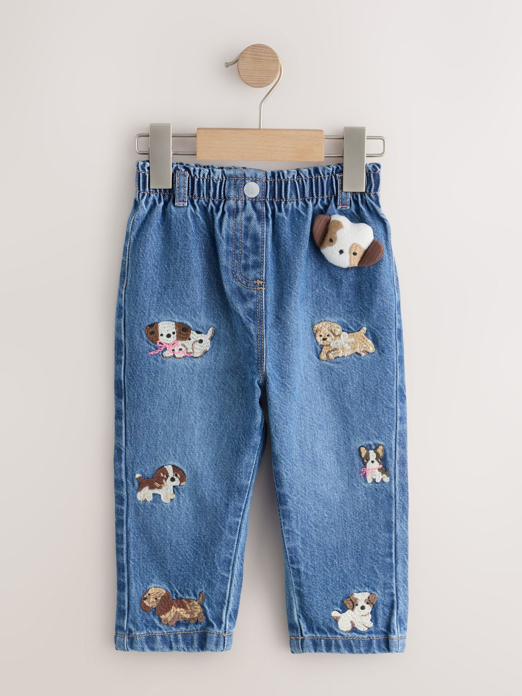 Dsiney Kidz - Dog Embroidered Mom Jeans (3mths-7yrs) image 4