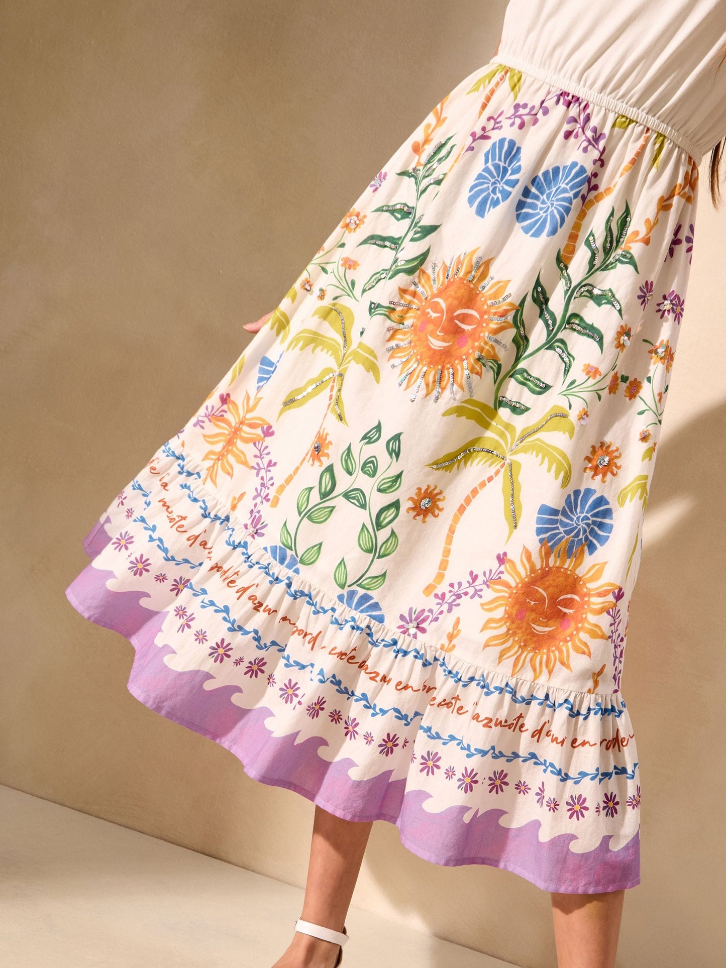 Lipsy White 2-in-1 Tropical Poplin Holiday Shop Dress (5-16yrs) image 3