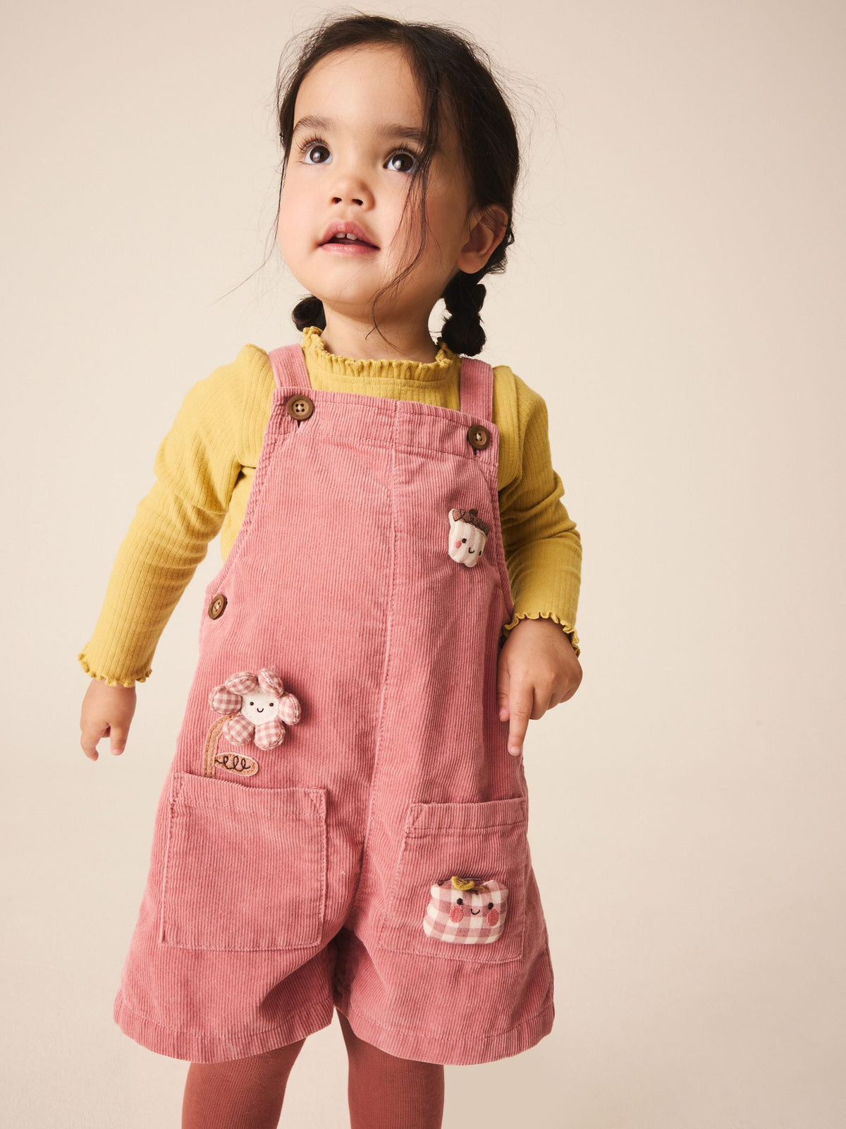Dsiney Kidz - Pink Corduroy Dungaree & Tights Set (3mths-7yrs) image 1