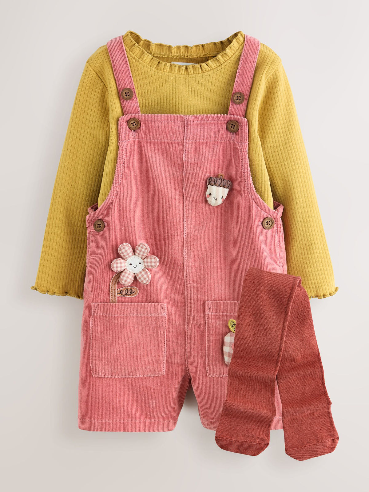 Dsiney Kidz - Pink Corduroy Dungaree & Tights Set (3mths-7yrs) image 5