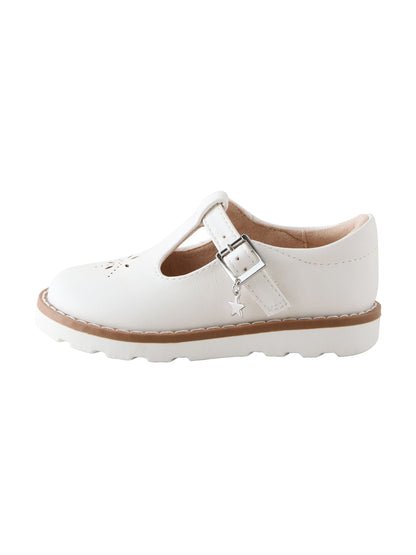White Standard Fit (F) T-Bar Shoes image 6