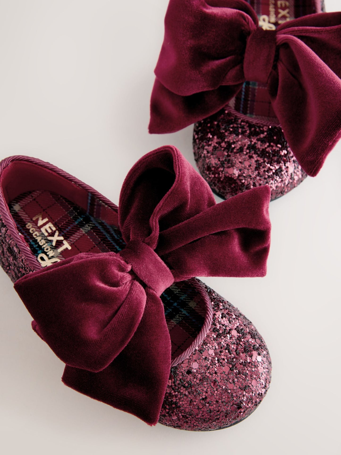 Burgundy Red Glitter Big Bow Mary Jane Shoes image 3