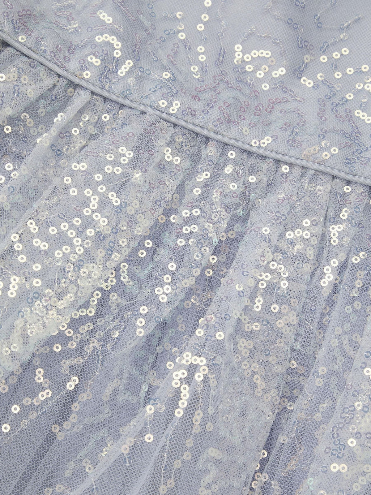 Monsoon Blue Sequin Puff Sleeve Tiered Party Dress - image 3