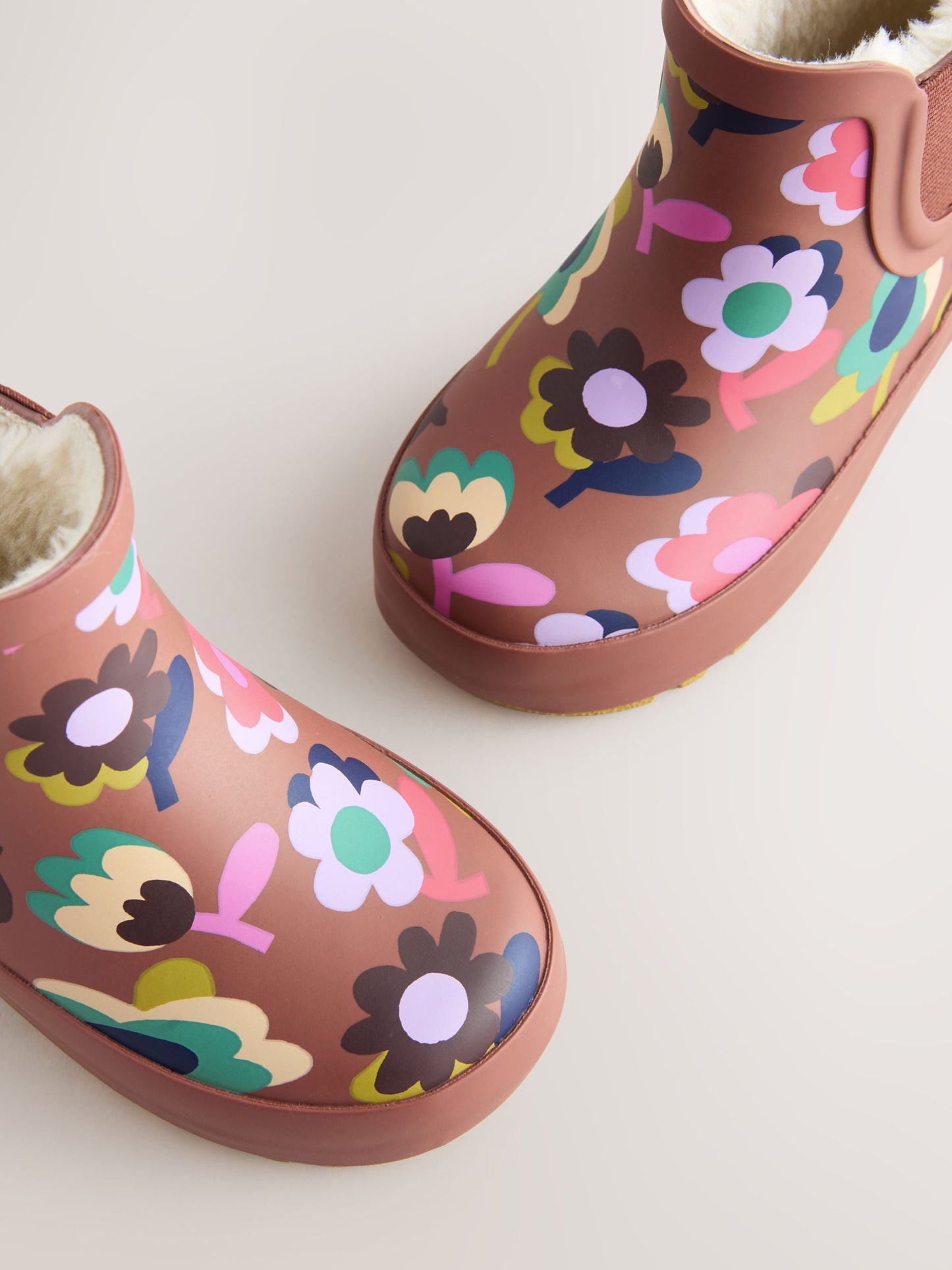 Brown Floral Chelsea Wellies image 3