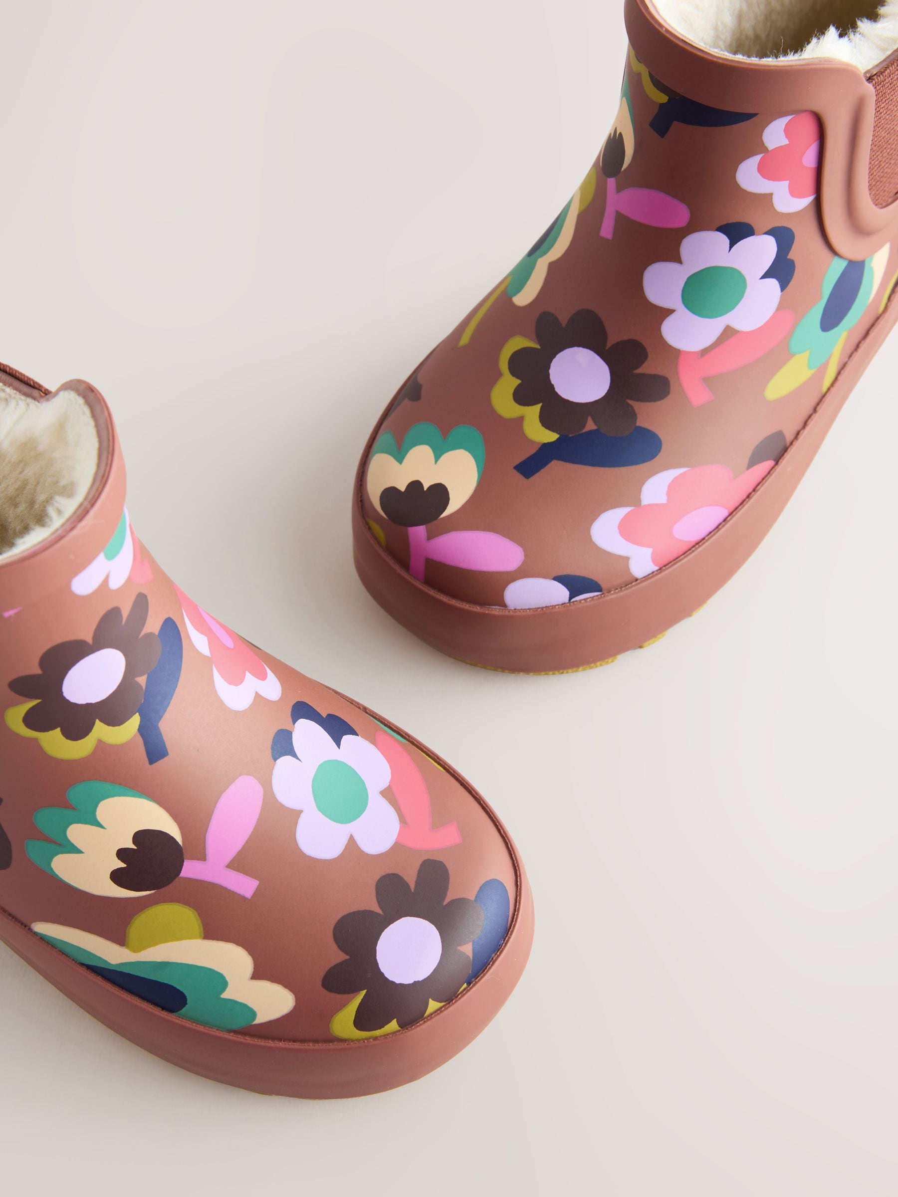 Brown Floral Chelsea Wellies image 3