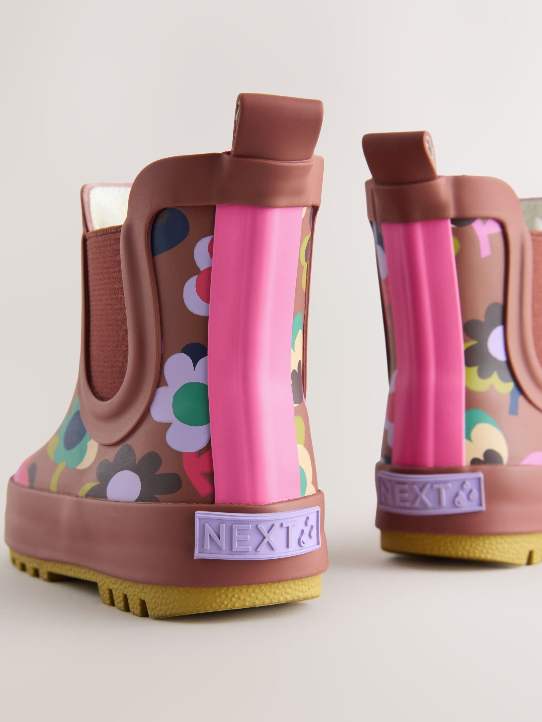 Brown Floral Chelsea Wellies image 5