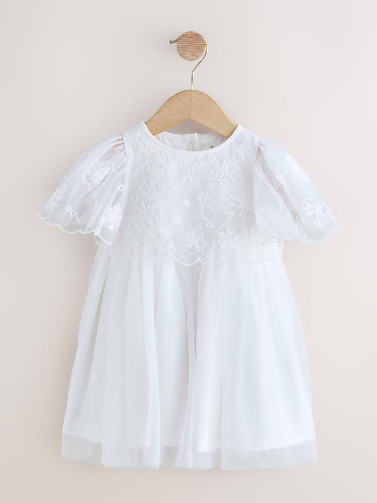 Dsiney Kidz - White Embroidered Mesh Occasion Dress (3mths-8yrs) image 4