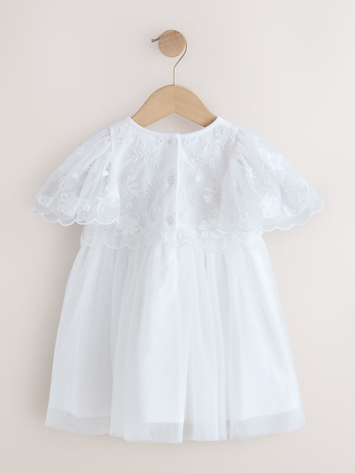 Dsiney Kidz - White Embroidered Mesh Occasion Dress (3mths-8yrs) image 5
