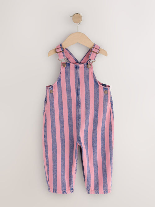 Dsiney Kidz - Pink / Navy Blue Denim Dungarees (3mths-7yrs) image 1