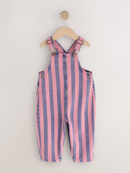 Dsiney Kidz - Pink / Navy Blue Denim Dungarees (3mths-7yrs) image 1