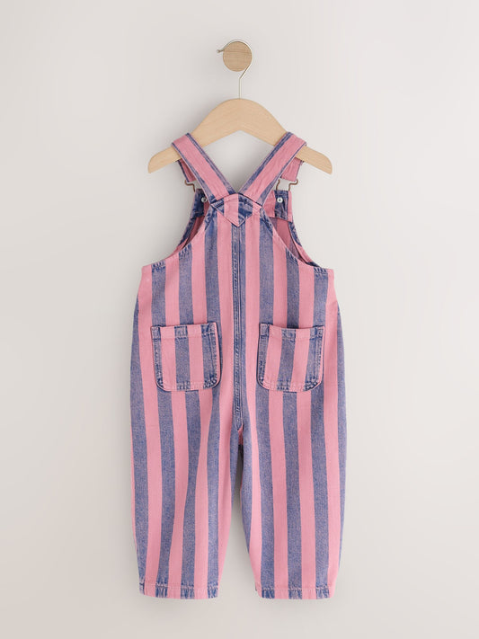 Dsiney Kidz - Pink / Navy Blue Denim Dungarees (3mths-7yrs) image 2